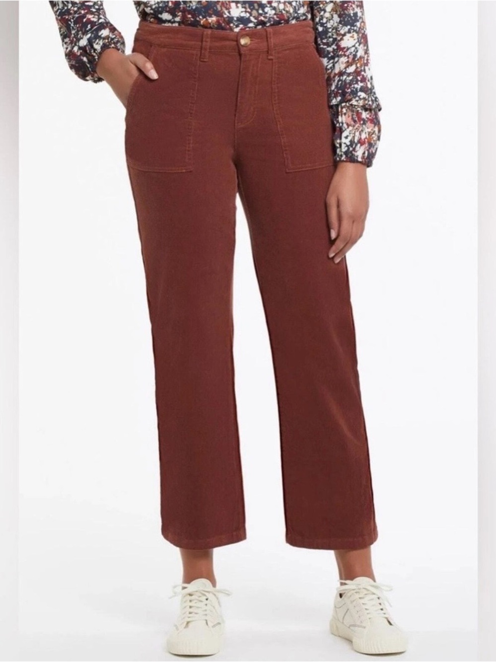 Tribal Straight Leg Corduroy Pants in Rust size 10